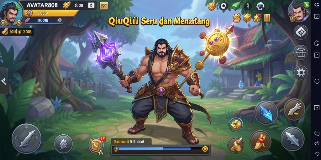 Screenshot utama AVATAR808 menampilkan gameplay seru QiuQiu.