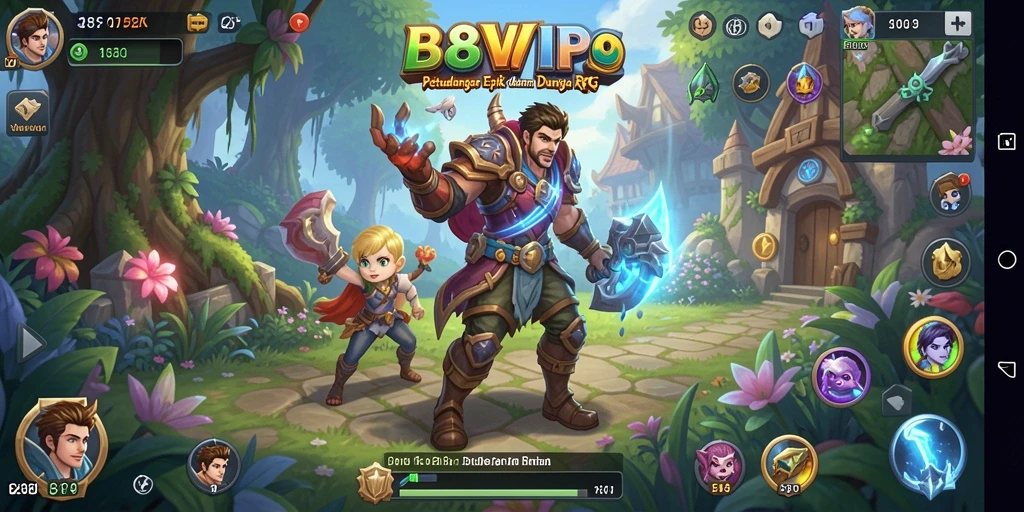 Tampilan gameplay B8VIP dengan karakter yang sedang berpetualang.