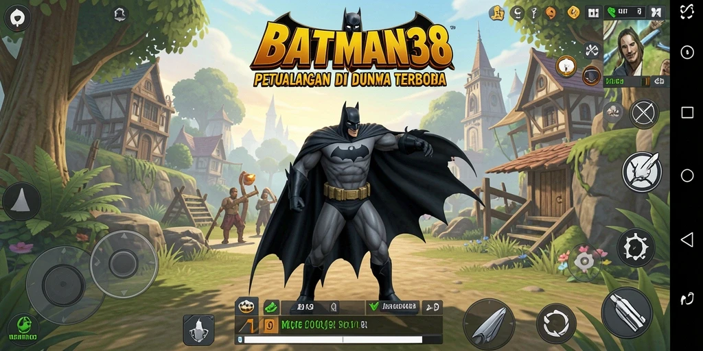 Tangkapan layar menunjukkan gameplay mendebarkan di Gotham City.