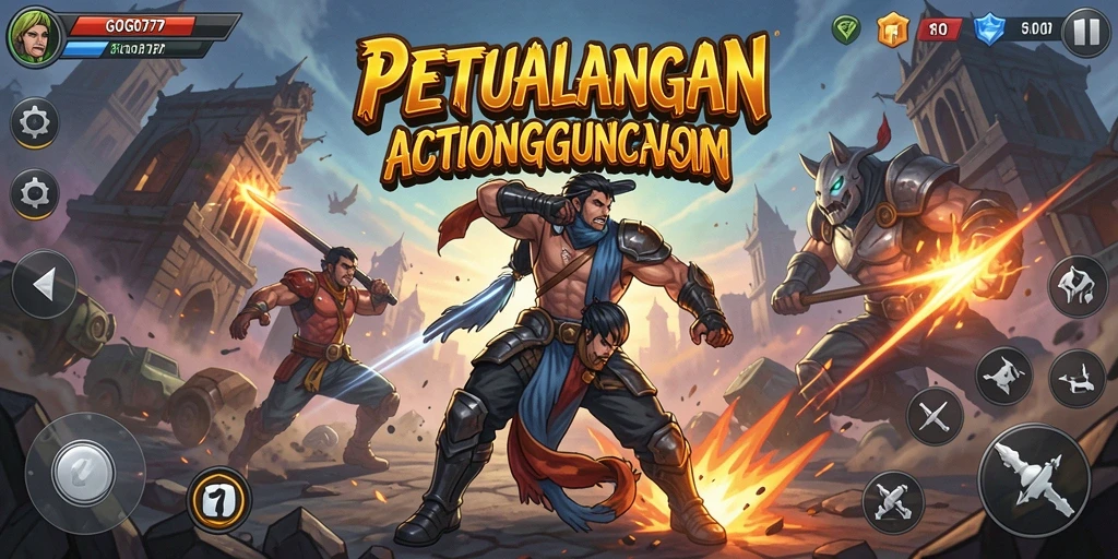 Screenshot utama GOGO77 menampilkan aksi seru dalam game Action.