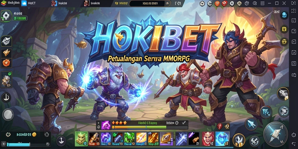 Tangkapan layar utama HOKIBET menampilkan aksi seru dalam pertarungan MMORPG.