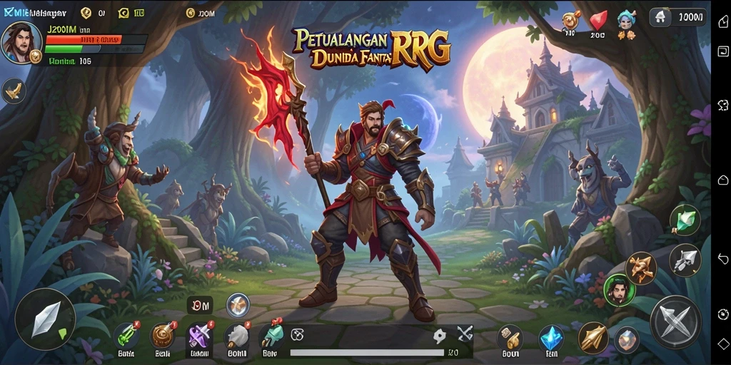 Tampilan menarik dari gameplay RPG J200M dengan petualangan epik.